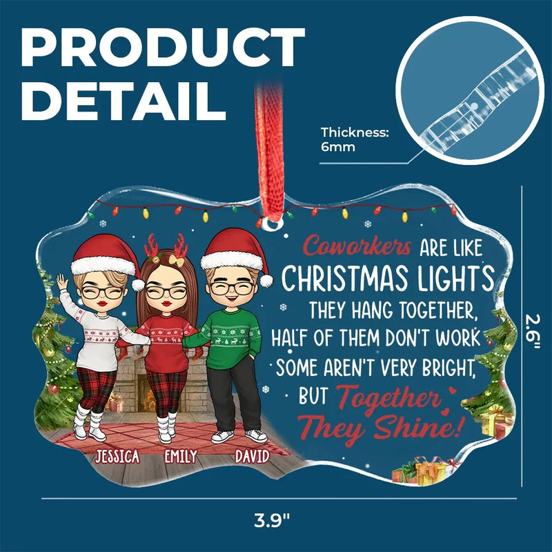 May Your Holidays Be Merry And Bright - Coworker Personalized Custom Benelux Glass Ornament - Christmas Gift For Coworkers, Work Friends, Colleagues
