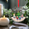 Every Moment With Them Is A Treasure - Family Personalized Custom Circle Glass Ornament - Christmas Gift For Grandma, Grandpa