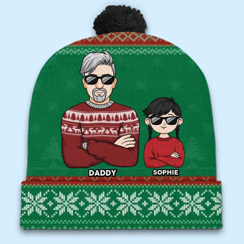 Keep Calm And Jingle All The Way - Family Personalized Custom Christmas Beanie Hat - Christmas Gift For Family Members