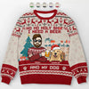 Je veux juste boire de la bière et câliner mon animal de compagnie - Sweat-shirt moche personnalisé pour chien et chat - Pull en laine unisexe - Cadeau de Noël pour propriétaires et amoureux des animaux