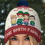 Family Gatherings Make Christmas Unforgettable - Family Personalized Custom Christmas Beanie Hat - Christmas Gift For Family Members