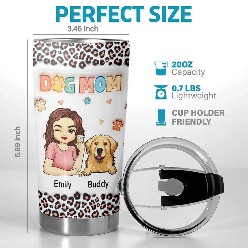 The Best Therapist Has Fur And Four Legs - Dog & Cat Personalized Custom 3D Inflated Effect Printed Tumbler - Christmas Gift For Pet Owners, Pet Lovers