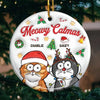 Meowy Catmas - Cat Personalized Custom 3D Inflated Effect Printed Ornament - Ceramic Round Shaped - Christmas Gift For Pet Owners, Pet Lovers