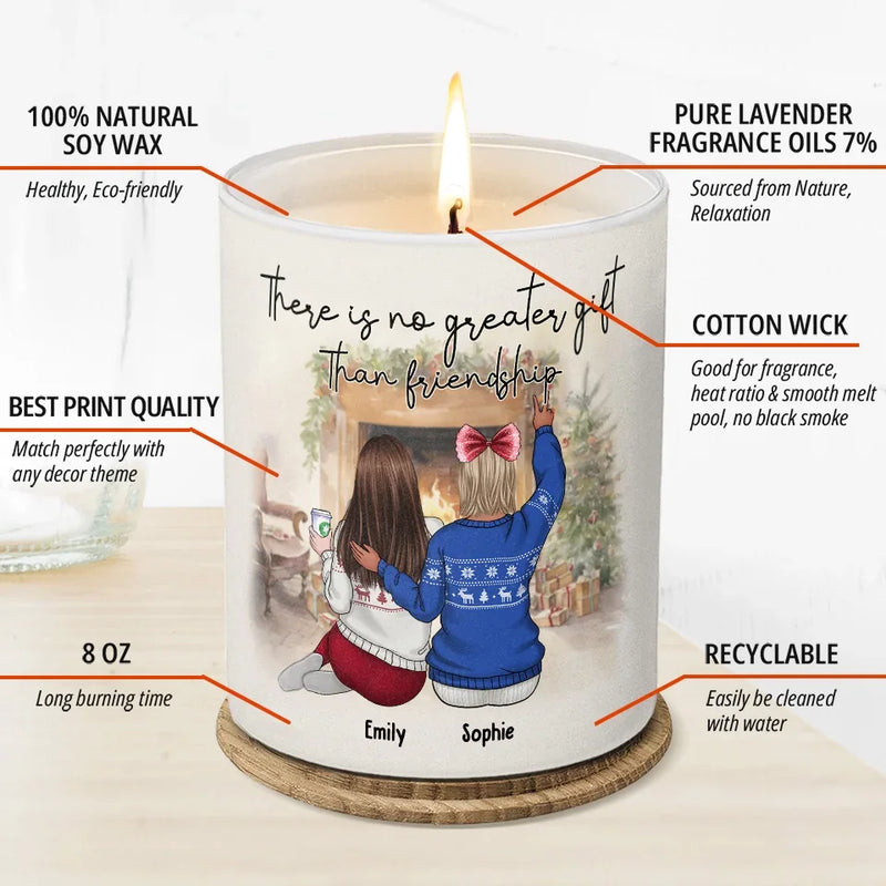 Love Can Span Any Distance Between Us - Bestie Personalized Custom Smokeless Scented Candle - Christmas Gift For Best Friends, BFF, Sisters