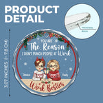 You Are My Work Bestie - Coworker Personalized Custom Circle Glass Ornament - Christmas Gift For Coworkers, Work Friends, Colleagues