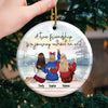 The Distance Only Makes Our Bond Even Stronger - Bestie Personalized Custom Ornament - Ceramic Round Shaped - Christmas Gift For Best Friends, BFF, Sisters