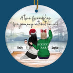 Custom Name Friendship Gifts for Best Friends - Personalized Ceramic Ornament