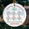 Dad, You Are My Hero - Family Personalized Custom Ornament - Ceramic Round Shaped - Christmas Gift For Dad, Grandpa