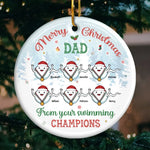 Dad, You Are My Hero - Family Personalized Custom Ornament - Ceramic Round Shaped - Christmas Gift For Dad, Grandpa
