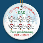 Dad, You Are My Hero - Family Personalized Custom Ornament - Ceramic Round Shaped - Christmas Gift For Dad, Grandpa