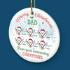 Dad, You Are My Hero - Family Personalized Custom Ornament - Ceramic Round Shaped - Christmas Gift For Dad, Grandpa