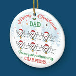 Dad, You Are My Hero - Family Personalized Custom Ornament - Ceramic Round Shaped - Christmas Gift For Dad, Grandpa