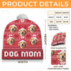 Custom Photo Love Is A Four-Legged Christmas - Dog & Cat Personalized Custom Christmas Beanie Hat - Christmas Gift For Pet Owners, Pet Lovers