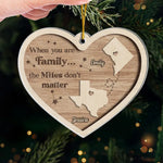 Custom Name Long Distance Family Gifts - Personalized Ornament