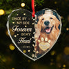 Custom Photo You Left Paw Prints On My Heart That Will Never Fade Away - Memorial Personalized Custom Heart Glass Ornament - Sympathy Gift, Christmas Gift For Pet Owners, Pet Lovers