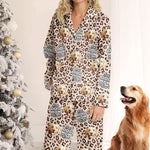 Custom Photo My Pet Is My Happy Place - Dog & Cat Personalized Custom Pajamas - Christmas Gift For Pet Owners, Pet Lovers