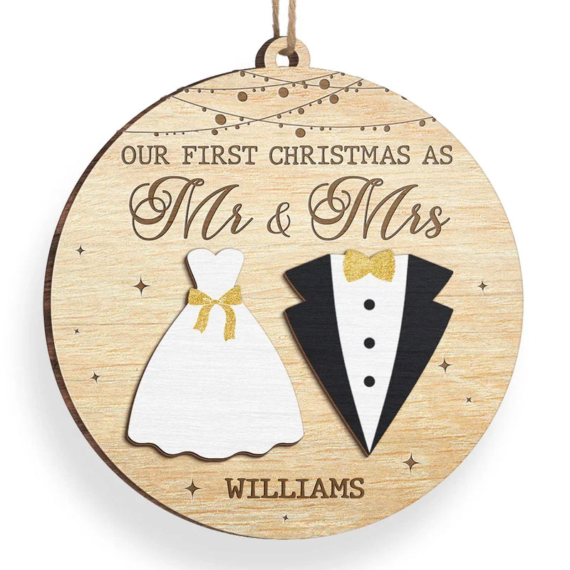 Counting Down The Days Until Our First Christmas Together - Couple Personalized Custom Ornament - Wood Custom Shaped - Christmas Gift For Husband Wife, Anniversary, First Christmas