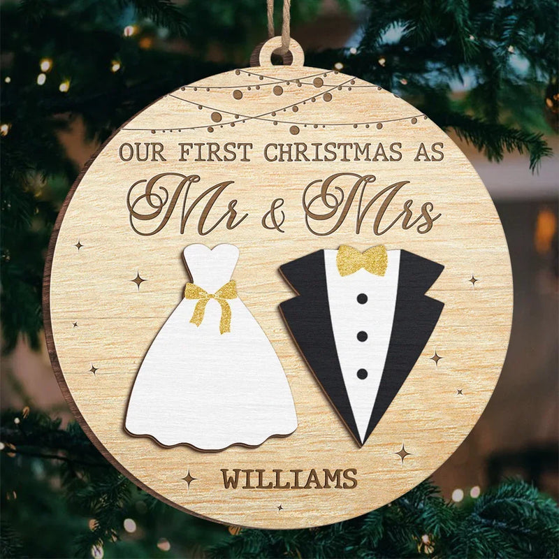 Counting Down The Days Until Our First Christmas Together - Couple Personalized Custom Ornament - Wood Custom Shaped - Christmas Gift For Husband Wife, Anniversary, First Christmas
