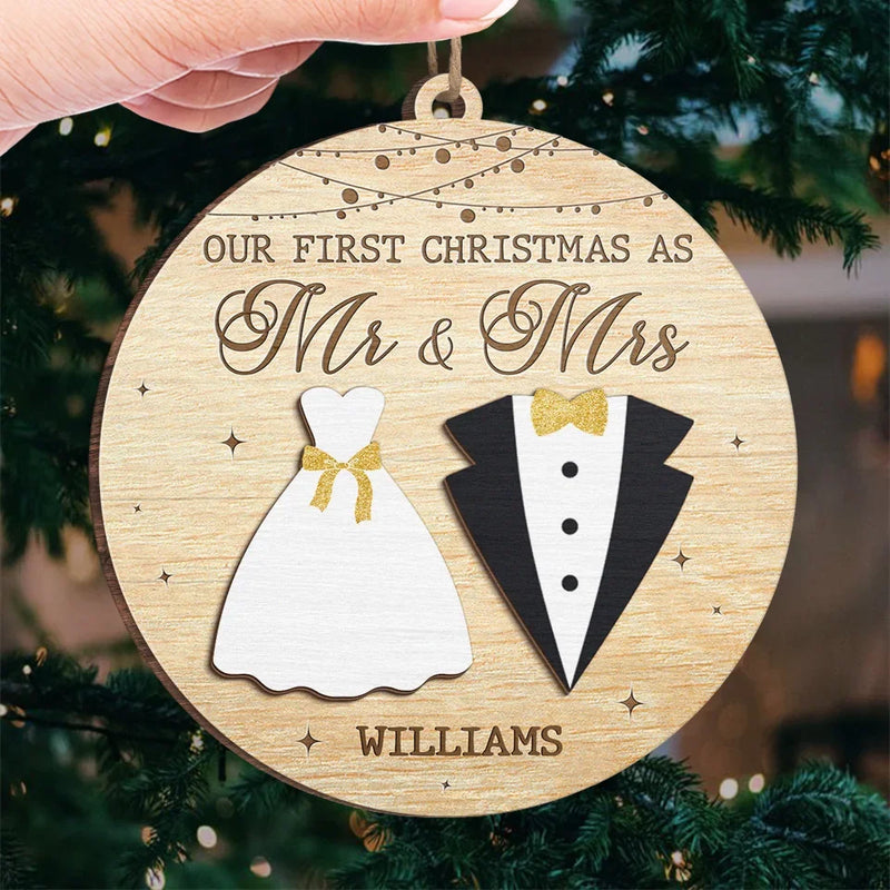 Counting Down The Days Until Our First Christmas Together - Couple Personalized Custom Ornament - Wood Custom Shaped - Christmas Gift For Husband Wife, Anniversary, First Christmas
