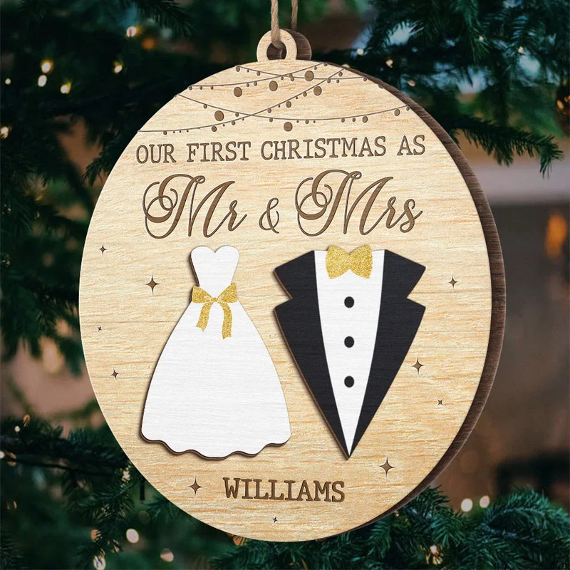 Counting Down The Days Until Our First Christmas Together - Couple Personalized Custom Ornament - Wood Custom Shaped - Christmas Gift For Husband Wife, Anniversary, First Christmas