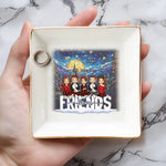 Friends Who Holiday Together Sleigh Together - Bestie Personalized Custom Jewelry Dish - Christmas Gift For Best Friends, BFF, Sisters