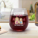 Custom Name Funny Girls Drinking Gifts - Personalized Wine Glass