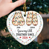I Dream Of Growing Old Together With You - Couple Personalized Custom Ornament - Ceramic Heart Shaped - Christmas Gift For Husband Wife, Anniversary