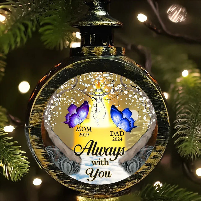 Gone But Not Forgotten - Memorial Personalized Custom Candlelight Lantern Ornament - Sympathy Gift, Christmas Gift For Family Members