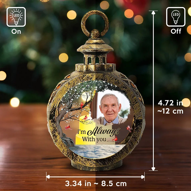 Custom Photo You Are Never Far From Our Hearts - Memorial Personalized Custom Candlelight Lantern Ornament - Sympathy Gift, Christmas Gift For Family Members