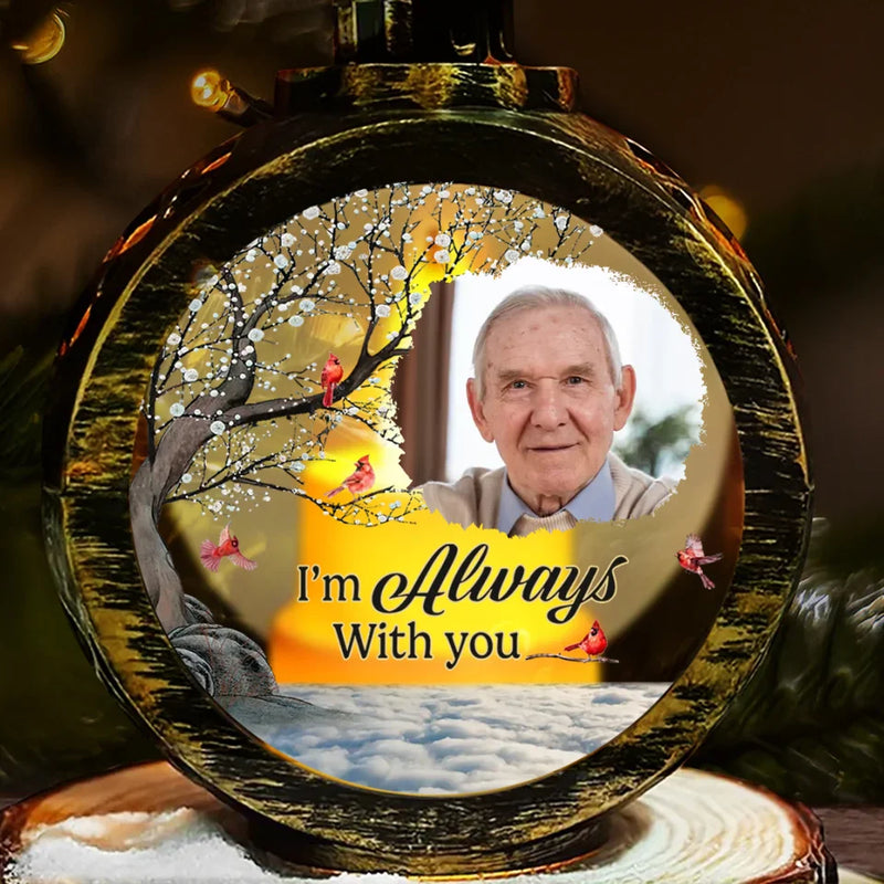 Custom Photo You Are Never Far From Our Hearts - Memorial Personalized Custom Candlelight Lantern Ornament - Sympathy Gift, Christmas Gift For Family Members