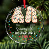 I Want To Grow Old With You - Couple Personalized Custom Circle Glass Ornament - Christmas Gift For Husband Wife, Anniversary