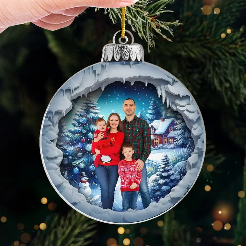 Custom Photo We Celebrate Our Family - Family Personalized Custom Ornament - Acrylic Custom Shaped - Christmas Gift For Family Members