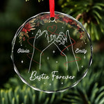 Life Is Better With You By My Side - Bestie Personalized Custom Circle Glass Ornament - Christmas Gift For Best Friends, BFF, Sisters