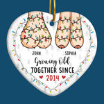 I Dream Of Growing Old Together With You - Couple Personalized Custom Ornament - Ceramic Heart Shaped - Christmas Gift For Husband Wife, Anniversary