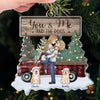 Thanks Fur The Christmas Memories - Couple Personalized Custom Ornament - Acrylic Custom Shaped - Christmas Gift For Husband Wife, Anniversary, Pet Owners, Pet Lovers