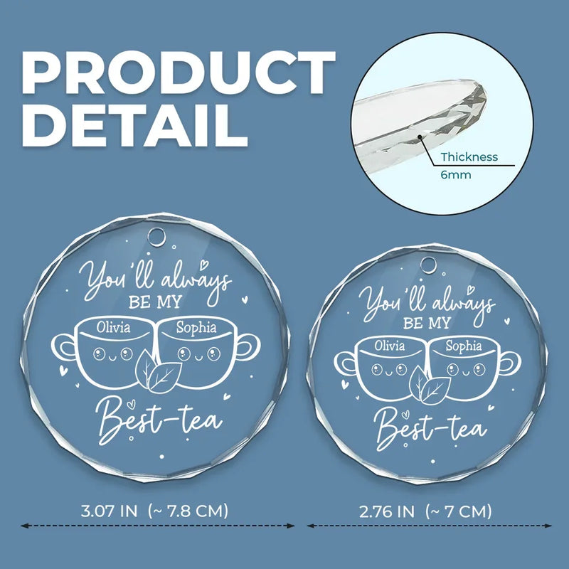 We Make The Perfect Blend, My Best-Tea - Bestie Personalized Custom Circle Glass Ornament - Christmas Gift For Best Friends, BFF, Sisters