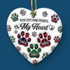 You Left Paw Prints On My Heart - Memorial Personalized Custom 3D Inflated Effect Printed Ornament - Ceramic Heart Shaped - Sympathy Gift, Christmas Gift For Pet Owners, Pet Lovers
