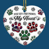 You Left Paw Prints On My Heart - Memorial Personalized Custom 3D Inflated Effect Printed Ornament - Ceramic Heart Shaped - Sympathy Gift, Christmas Gift For Pet Owners, Pet Lovers