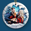 Custom Photo Together Is The Best Gift Of All - Family Personalized Custom Ornament - Ceramic Round Shaped - Christmas Gift For Family Members