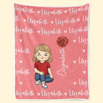 Custom Name Cartoon Girl Gifts for Kids - Personalized Blanket