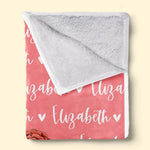 Custom Name Cartoon Girl Gifts for Kids - Personalized Blanket