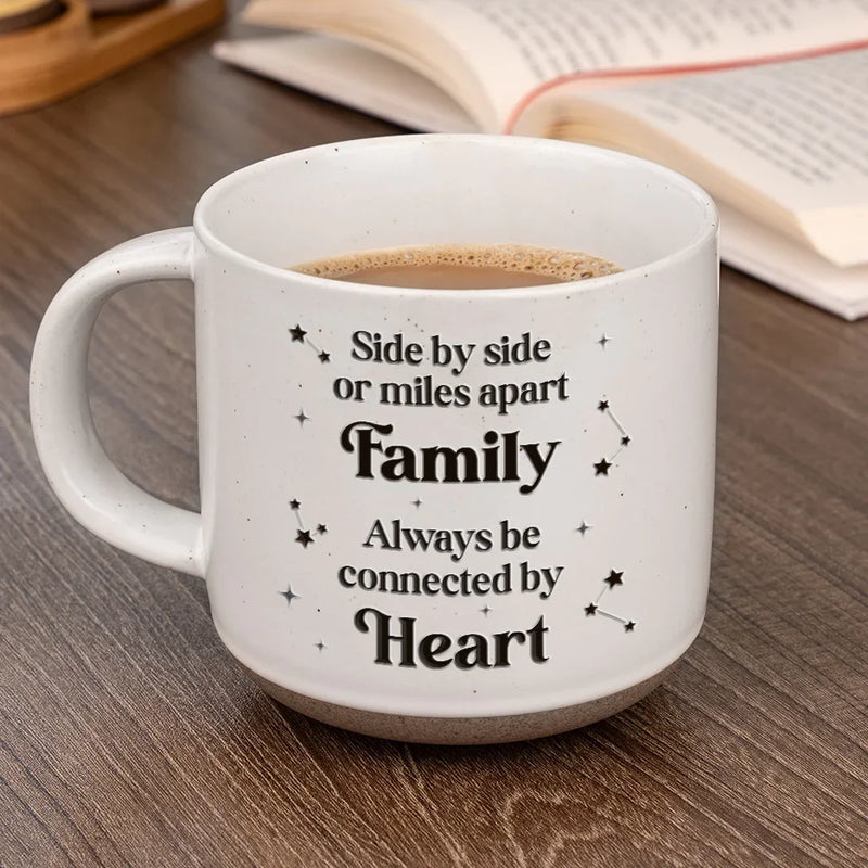 Family Is Forever In Our Hearts - Family Personalized Custom Printed Pottery Mug - Christmas Gift For Family Members