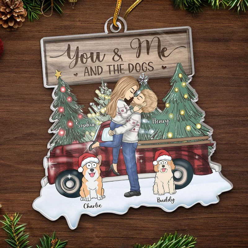 You And Me, Forever - Couple Personalized Custom Ornament - Acrylic Custom Shaped - Christmas Gift For Husband Wife, Anniversary, Pet Owners, Pet Lovers