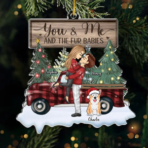 You And Me, Forever - Couple Personalized Custom Ornament - Acrylic Custom Shaped - Christmas Gift For Husband Wife, Anniversary, Pet Owners, Pet Lovers