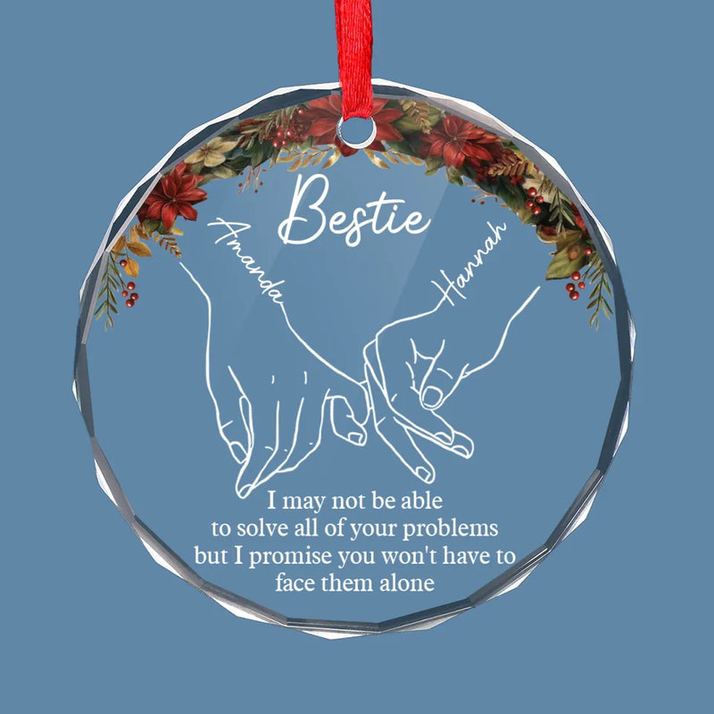 A True Friend Is The Greatest Of All Blessings - Bestie Personalized Custom Circle Glass Ornament - Christmas Gift For Best Friends, BFF, Sisters