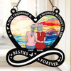 Our Friendship Is A Treasure I Cherish - Bestie Personalized Window Hanging Suncatcher Ornament - Gift For Best Friends, BFF, Sisters