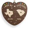 Wishing You Were Here By My Side - Bestie Personalized Custom Ornament - Wood Custom Shaped - Christmas Gift For Best Friends, BFF, Sisters