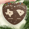 Wishing You Were Here By My Side - Bestie Personalized Custom Ornament - Wood Custom Shaped - Christmas Gift For Best Friends, BFF, Sisters