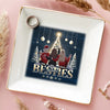 Happy Holidays To My Sleigh Rides Or Die - Bestie Personalized Custom Jewelry Dish - Christmas Gift For Best Friends, BFF, Sisters