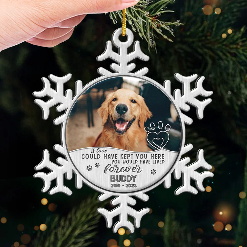 Custom Photo The Warmth Of Memory - Memorial Personalized Custom Ornament - Metal Custom Shaped - Sympathy Gift, Christmas Gift For Pet Owners, Pet Lovers